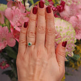 Ellibelle Jewellery Vintage 1985 Emerald & Diamond 18ct Gold Daisy Cluster Ring