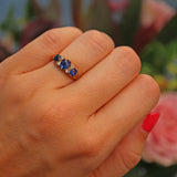 Ellibelle Jewellery Vintage 1985 Sapphire & Diamond 18ct Gold Ring