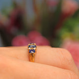 Ellibelle Jewellery Vintage 1985 Sapphire & Diamond 18ct Gold Ring