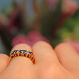 Ellibelle Jewellery Vintage 1985 Sapphire & Diamond 18ct Gold Ring