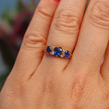 Ellibelle Jewellery Vintage 1985 Sapphire & Diamond 18ct Gold Ring