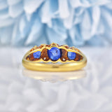 Ellibelle Jewellery Vintage 1985 Sapphire & Diamond 18ct Gold Ring