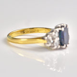 Ellibelle Jewellery Vintage 1985 Sapphire & Diamond 18ct Gold Seven Stone Ring