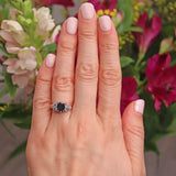 Ellibelle Jewellery Vintage 1985 Sapphire & Diamond 18ct Gold Seven Stone Ring