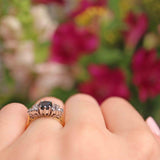 Ellibelle Jewellery Vintage 1985 Sapphire & Diamond 18ct Gold Seven Stone Ring