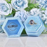 Ellibelle Jewellery Vintage 1986 Natural Blue Sapphire & Diamond Cluster Ring