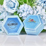 Ellibelle Jewellery Vintage 1987 Aquamarine & Ruby Toi et Moi Engagement Ring