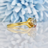Ellibelle Jewellery Vintage 1987 Aquamarine & Ruby Toi et Moi Engagement Ring