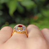 Ellibelle Jewellery Vintage 1987 Ruby & Diamond 18ct Gold Ring