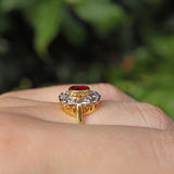 Ellibelle Jewellery Vintage 1987 Ruby & Diamond 18ct Gold Ring
