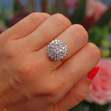 Ellibelle Jewellery Vintage 1988 Diamond 18ct Gold Cluster Dress Ring