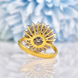 Ellibelle Jewellery Vintage 1988 Diamond 18ct Gold Cluster Dress Ring