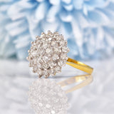 Ellibelle Jewellery Vintage 1988 Diamond 18ct Gold Cluster Dress Ring