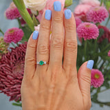 Ellibelle Jewellery Vintage 1988 Emerald & Diamond Three Stone Ring