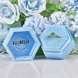 Ellibelle Jewellery Vintage 1988 Emerald & Diamond Three Stone Ring