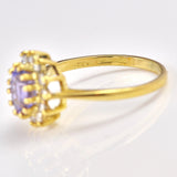 Ellibelle Jewellery Vintage 1988 Purple Sapphire & Diamond Cluster Ring