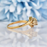 Ellibelle Jewellery Vintage 1988 Sapphire & Diamond Three Stone Bypass Ring