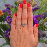 Ellibelle Jewellery Vintage 1989 Aquamarine & Diamond 18ct Gold Ring