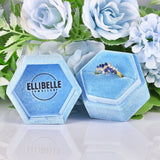 Ellibelle Jewellery Vintage 1989 Blue Sapphire & Diamond Marquise Cluster Ring