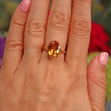 Ellibelle Jewellery Vintage 1989 Citrine 9ct Gold Solitaire Ring (4.50ct)