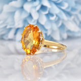Ellibelle Jewellery Vintage 1989 Citrine 9ct Gold Solitaire Ring (4.50ct)