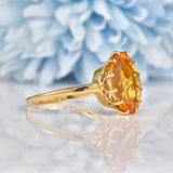 Ellibelle Jewellery Vintage 1989 Citrine 9ct Gold Solitaire Ring (4.50ct)