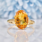 Ellibelle Jewellery Vintage 1989 Citrine 9ct Gold Solitaire Ring (4.50ct)