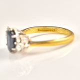 Ellibelle Jewellery Vintage 1989 Sapphire & Diamond 18ct Gold Seven Stone Ring
