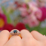 Ellibelle Jewellery Vintage 1989 Sapphire & Diamond 18ct Gold Seven Stone Ring