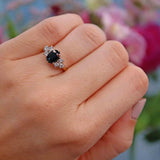 Ellibelle Jewellery Vintage 1989 Sapphire & Diamond 18ct Gold Seven Stone Ring