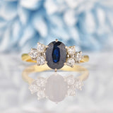 Ellibelle Jewellery Vintage 1989 Sapphire & Diamond 18ct Gold Seven Stone Ring