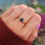 Ellibelle Jewellery Vintage 1989 Sapphire & Diamond Three Stone Engagement Ring