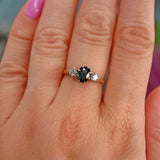 Ellibelle Jewellery Vintage 1989 Sapphire & Diamond Three Stone Engagement Ring