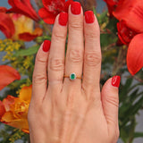 Ellibelle Jewellery Vintage 1990 Natural Emerald & Diamond Cluster Ring