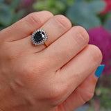 Ellibelle Jewellery Vintage 1990 Sapphire & Diamond 18ct Gold Cluster Ring (1.60ct)