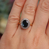 Ellibelle Jewellery Vintage 1990 Sapphire & Diamond 18ct Gold Cluster Ring (1.60ct)