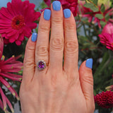Ellibelle Jewellery Vintage 1990s Amethyst & Diamond Cluster Ring