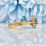 Ellibelle Jewellery Vintage 1990s Blue Sapphire & Diamond Cluster Ring