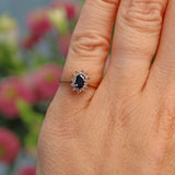 Ellibelle Jewellery Vintage 1990s Blue Sapphire & Diamond Cluster Ring