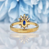 Ellibelle Jewellery Vintage 1990s Blue Sapphire & Diamond Cluster Ring