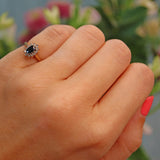Ellibelle Jewellery Vintage 1990s Blue Sapphire & Diamond Cluster Ring