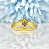 Ellibelle Jewellery Vintage 1990s Diamond Gold Flower Cluster Ring