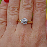 Ellibelle Jewellery Vintage 1990s Diamond Gold Flower Cluster Ring