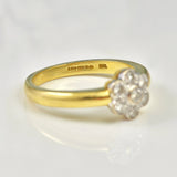 Ellibelle Jewellery Vintage 1990s Diamond Gold Flower Cluster Ring