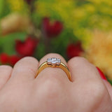 Ellibelle Jewellery Vintage 1990s Diamond Gold Flower Cluster Ring
