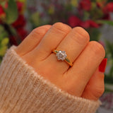 Ellibelle Jewellery Vintage 1990s Diamond Gold Flower Cluster Ring