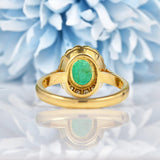 Ellibelle Jewellery Vintage 1990s Emerald & Diamond Bezel Cluster Ring