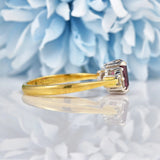 Ellibelle Jewellery Vintage 1990s Rhodolite Garnet & Diamond 18ct Gold Ring