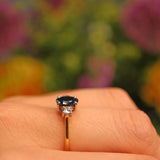 Ellibelle Jewellery Vintage 1990s Sapphire & Diamond 18ct Gold Trilogy Ring