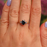 Ellibelle Jewellery Vintage 1990s Sapphire & Diamond 18ct Gold Trilogy Ring